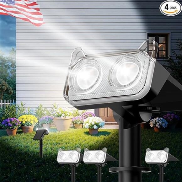 Solar Spot Lights Outdoor Waterproof Landscape Yard Garden Patio Pathway Lightin - Picture 7 of 7